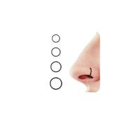 BodyBonita 4 pcs 18G 316L Surgical Steel Seamless Hinged Nose Rings Hoops Septum Rings Lip Rings Cartilage Helix Conch Rook Tragus Earrings Piercing Jewellry Hypoallergenic for Women Men Black