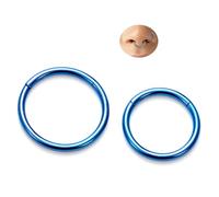 BodyBonita Anodized G23 Titanium Nose Rings Hoops for Women, 14/16/18G Septum Jewelry Conch Helix Daith Tragus Cartilage Earrings Lip Belly Buttom Piercing 8/10/12mm, 2Pcs, 14G(1.6mm)10mm&12mm