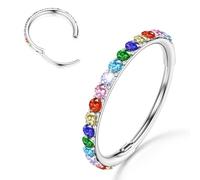 BodyBonita Clear CZ Nose Rings Hoop - 316L Surgical Steel Body Piercing Hoop Clicker 20G/18G/16G Earrings Jewelry Cartilage Helix Rook Tragus Conch Daith Ring 6/7/8/9/10/11/12mm - Gold/Silver/Black