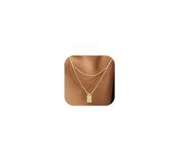 BodyBonita Dainty Necklace for Women - 16K Gold Plated Layered U Initial Necklace Trendy Waterproof Letter Name Jewellery Necklaces