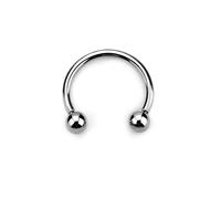 BodyBonita G23 Titanium Septum Rings 12G - Horseshoe Circular Barbell Nose Piercing Jewelry ASTM F136 Titanium Earrings for Women Men Silver 16 mm