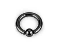 BodyBonita G23 Titanium Septum Rings PA 00/0/2/4/6/8/10/12G Captive Bead Spring Action CBR Monster Screwball for Men Women Ear Weights for Stretched Ear Piercing Body Jewelry 10/12/16mm Silver Black