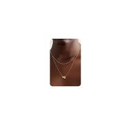 BodyBonita Gold Layered Initial E Heart Necklace - Dainty 14K Gold Plated Tiny Letter Heart Personalized Monogram Name Necklaces Gold Necklace Jewelry