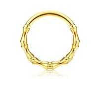 BodyBonita Gold Septum Rings 16G - 316L Stainless Steel Nose Rings Hoops for Women Septum Piercing Jewellery 10 mm Bamboo