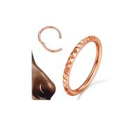 BodyBonita Nose Rings Hoops - 316L Surgical Steel 18G Nose Piercings Pyramid Septum Rings Helix Conch Jewelry Rose Gold 10mm