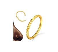 BodyBonita Nose Rings Hoops - 316L Surgical Steel 20G Nose Piercings Pyramid Septum Rings Helix Conch Jewelry Gold 10mm