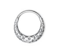 BodyBonita Septum Rings Jewelry 16G, 316L Stainless Steel Nose Rings Hoops for Women Men, Star Nostril Piercing 8 mm 10 mm 14K Gold Plated/Silver, 16g(1.2mm)-10mm, Stainless Steel, no gemstone