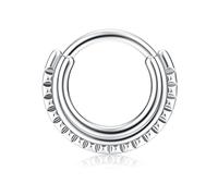 BodyBonita Silver Septum Rings 16G - 316L Stainless Steel Nose Rings Hoops for Women Septum Piercing Jewellery 8 mm Modern Majesty