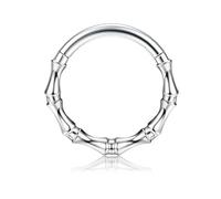 BodyBonita Silver Septum Rings 16G - 316L Stainless Steel Nose Rings Hoops for Women Septum Piercing Jewellery 10 mm Bamboo