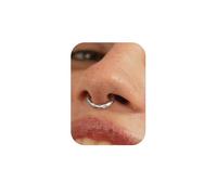 BodyBonita Silver Septum Rings 16G - 316L Stainless Steel Nose Rings Hoops for Women Septum Piercing Jewellery 8 mm Hammered Satin Finish