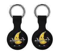 Bodybuilder Banana Silicone Protective Case Compatible with Airtag Funny GPS Tracker Accessories for Luggage Pet Collar