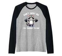 Bodybuilder Don't SPOT ME I'm Trying to DIE Funny Gym Raglan Baseball Tee