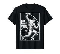 Bodybuilder Gym Geometry Fibonacci Spiral Bodybuilding Value Graphic T-Shirt, Men, Black, M