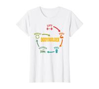 Bodybuilder Lift Push Repeat Gym Motivation Workout Mindset Value Graphic T-Shirt, Women, White, S