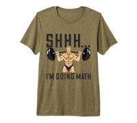 Bodybuilding Barbell Saying Shh Im Doing Math Weight Lifting Premium T-Shirt