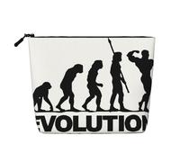 Bodybuilding Evolution Patterned Women's Cosmetic Bag, Single Layer Toiletry Bag, Suitable for Daily Storage, Travel, and Business Trips.