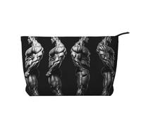 Bodybuilding Evolution Prints Corduroy Makeup Bag for Women Girls, Spacious Travel Cosmetic Organiser for Make-up, Toiletries & Essentials