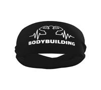 Bodybuilding Heartbeat Sports Sweatbands for Men & Women, Non-Slip Elastic Wristbands & Headbands for Basketball, Tennis, Workout, Gym, Yoga, Absorbent & Breathable (Black)