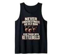 Bodybuilding Lifting Gym Lovers Old Man Trains Kettlebell Tank Top
