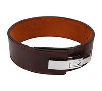 Bodybuilding Squat Belt, Leather Weight Lifting Belt for Deadlift and Squat, Real Leather Waist Support with Multi - Adjustable Fit for Strength Training and Core (Brown)