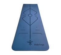 BodyForge Yoga Mat Thick Exercise Mat Thick 8mm TPE Eco-Friendly with Alignment Marks Non-Slip Extra Thick High-Density for Women Men Workout Pilates (Blue/Light Blue)