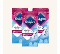 Bodyform Dailies Fresh Extra Long 24 Sanitary Panty Liners (Pack of 3)