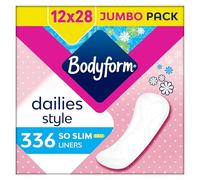 Bodyform Dailies So Slim Panty Liners, 336 (12 x 28 Packs) Lightly Scented, Breathable, Flexible, Individually Wrapped Liners