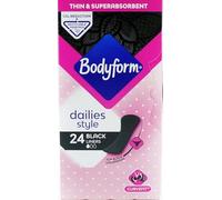 Bodyform Dailies Style 28 Black Liners Multipack Bundle 2 Pack (56 Panty Liners)