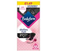 Bodyform Dailies Style Black Panty Liners - 21 pcs