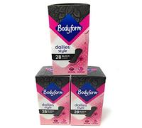 Bodyform Dailies Style x28 Black Pantyliners Multipack Bundle 3 Pack (84 Liners Total)