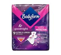 Bodyform Goodnight Extra Large Ultr Towels With Wings New Max Cour-V Adaptive Technology 9 Pads