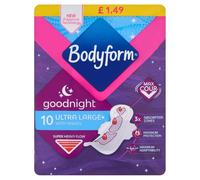 Bodyform Goodnight Ultra Towels 10 Per Pack Case of 6