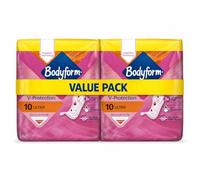 Bodyform Sanitary Towels Cour-V Ultra Normal - 20 Pads (Pack of 2 x 10) Comfort, Adaptive fit Shaping, Fast Absorption Surface, Three Zone core Support for Everyday use