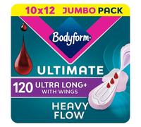 Bodyform Ultimate Ultra Long Sanitary Towels Wings 120 Pack, Heavy Periods