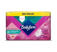 Bodyform Ultra Long+ Sanitary Towels with Wings (36 Pads), Period Pads with V-Protection, Heavy Flow, Cour-V Technology with Fast Absorption