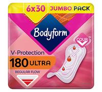 Bodyform Ultra Normal Sanitary Towels, 180 (30 X 6 Packs) Period Pads, SecureFit Leakage Protection, Ultra-Breathable Top Layer