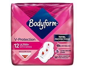 Bodyform Ultra Towels Sanitary Pads Regular Flow Pack of 12