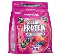 BodyFuel Clear Protein - Beef Protein Isolate - Clear & Refreshing - Best Low Sugar & Lactose-Free Protein Supplement - Muscle Support (500g - 20 Servings) (Berry Blast)