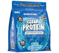 BodyFuel Clear Protein - Beef Protein Isolate - Clear & Refreshing - Best Low Sugar & Lactose-Free Protein Supplement - Muscle Support (500g - 20 Servings) (Blue Raspberry)