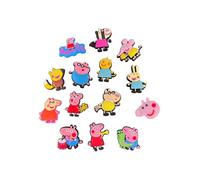 Bodygenix 14PCS Peppa Pig Shoe Charms for Crocs - Eco-Friendly PVC-Free Reusable Cartoon Clog Accessories for Kids, Toddlers & Girls - Peppa Pig Party Favors & Sustainable Gift Set