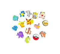 Bodygenix 16PCS Pokémon Shoe Charms for Crocs - Cute Pikachu, Squirtle, Charmander & More - PVC Cartoon Accessories for Kids Clog Sandals Bracelets