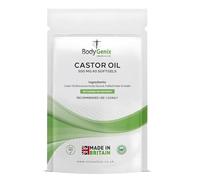 Bodygenix Castor Oil 500mg Softgels Capsules - Pure Cold Pressed Oil Supplement - Natural Source of Essential Fatty Acids - Supports Skin Hydration, Healthy Hair Growth & Overall Wellness- 60 Softgels