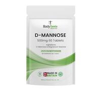 Bodygenix D-Mannose 500mg Tablets High Strength UTI Immune System Support Vegan Food Supplement - 60 Tablets 2 Month Supply