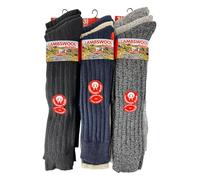 Bodygenix Men's 6 Pairs Knee High Wool Blend Socks, Thermal Winter, Heavy Duty Thick Knit, Classic farming British wool Mens 6-11 size Premium Hiking Long Length