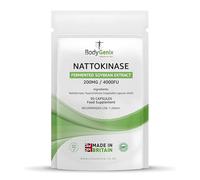 Bodygenix Nattokinase Capsules 200mg - 4000 FU High Strength Japanese Fermented Soybean Enzyme Vegan - Non GMO Gluten Free Formula for Daily Heart and Circulation Support Made in UK (30)