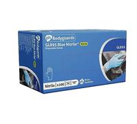 Bodyguard GL8952 Powder Free Nitrile Disposable Glove, Blue, Medium, Pack of 100
