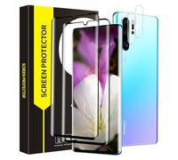 Bodyguard Pack of 2 + 2 Tempered Glass Screen Protectors for Huawei P30 Pro, Camera Protection, 3D Full Coverage, 9H Hardness Protective Glass, Anti-Dirt, Anti-Oil, HD Clear Huawei P30 Pro Screen