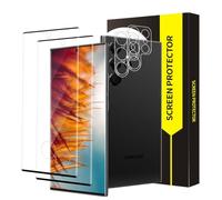 Bodyguard Pack of 2 + 2 Tempered Glass Screen Protectors for Samsung Galaxy S22 Ultra 5G, 3D Full Coverage, 9H Hardness, Free from Scratches, Ultra Clear, High Resolution, Fingerprint ID, Samsung S22