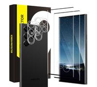 Bodyguard Pack of 2 + 2 Tempered Glass Screen Protectors for Samsung Galaxy S23 Ultra 5G, 9H Hardness Bubble-Free Protective Glass + Camera Protection, Sensitive Touch, 3D Full Cover, 0.33 mm Ultra