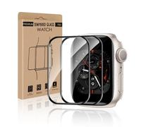 Bodyguard Pack of 2 Screen Protectors for Apple Watch Series 9/8/7 45 mm, HD Scratch-Resistant Anti-Dirt 3D Curved Apple Watch 8 45 mm Protective Glass, Anti-Fingerprint iWatch 9 45 mm Screen